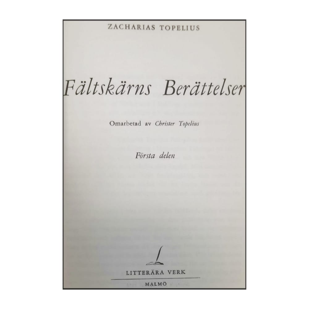 Zacharias Topelius: Fältskärns Berättelser 1