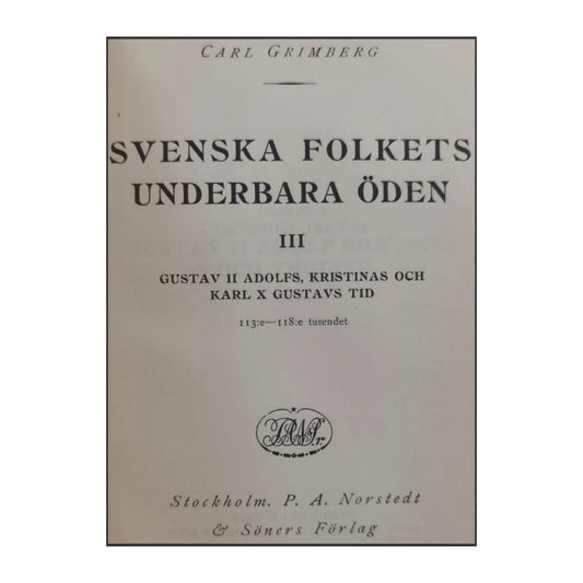 Carl Grimberg: Svenska Folkets Underbara Öden 3