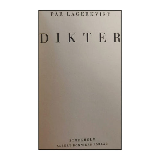 Pär Lagerkvist: Dikter