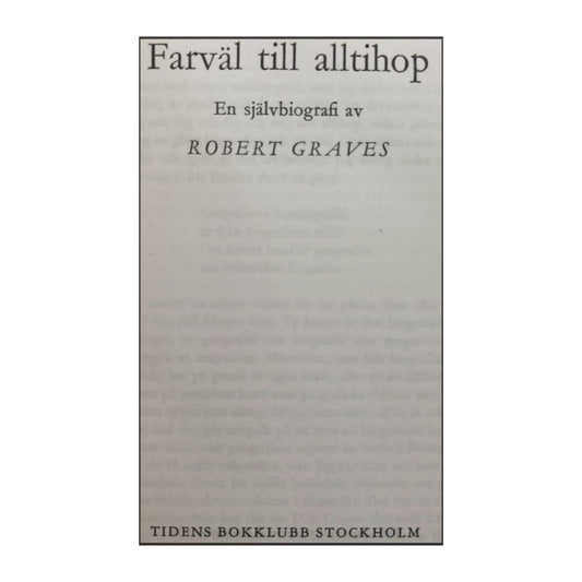 Robert Graves: Farväl Till Alltihop