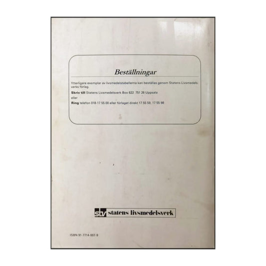 Livsmedeltabeller