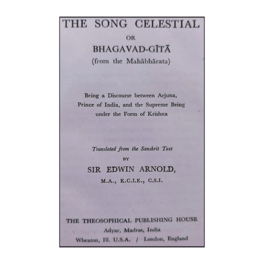Edwin Arnold: The Song Celestial
