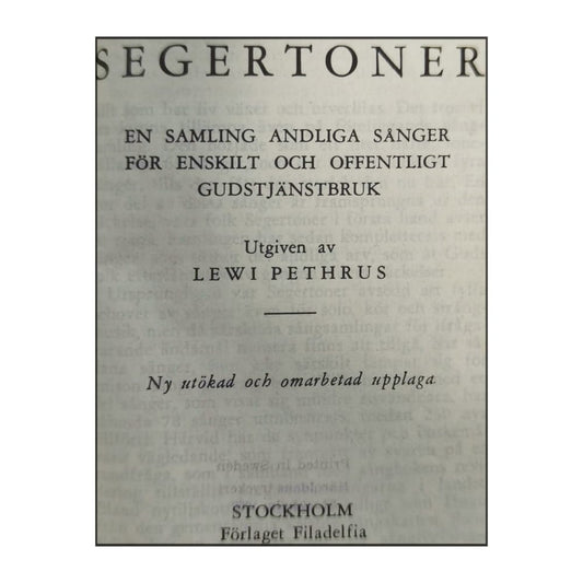Lewi Pethrus: Segertoner