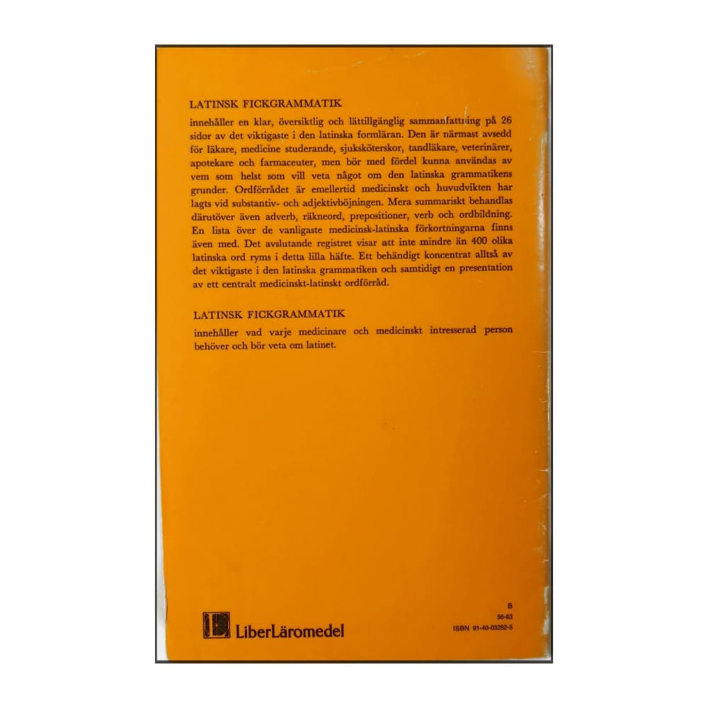 Gerhard Bendz: Latinsk Fickgrammatik