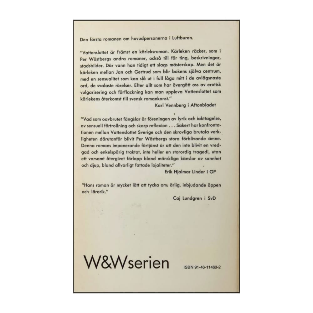 Per Wästberg: Vattenslottet