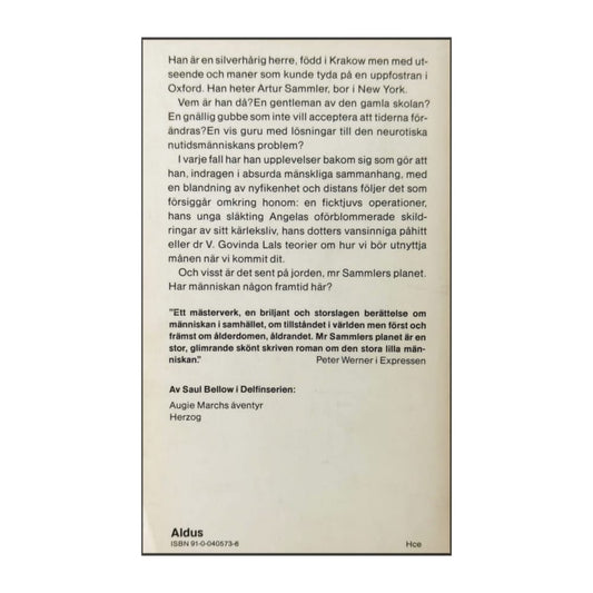 Saul Bellow: Mr Sammlers Planet