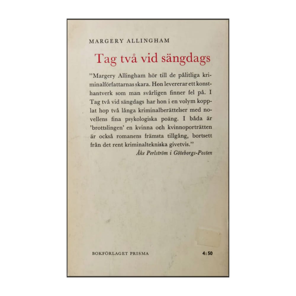 Margery Allingham: Tag Två Vid Sängdags