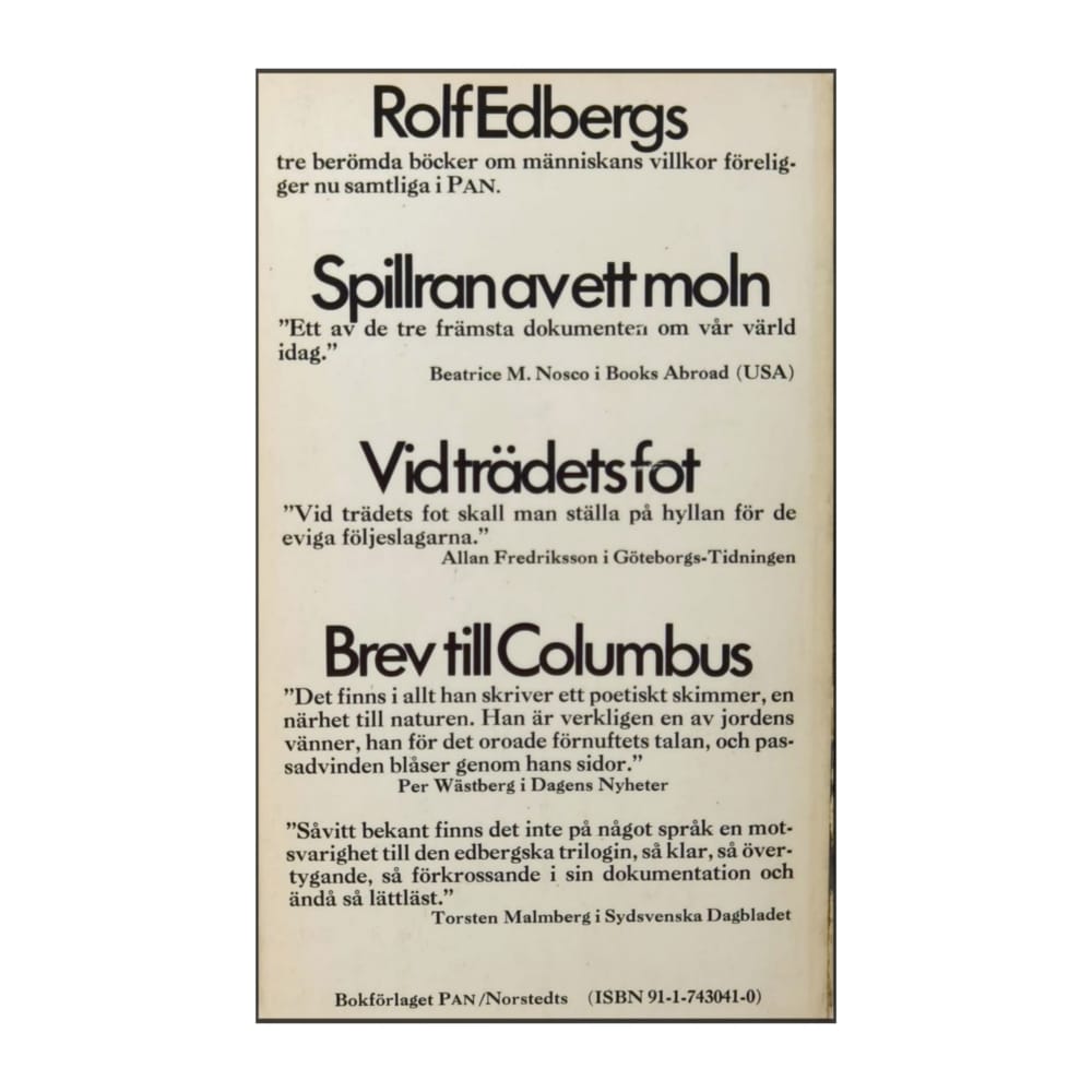Rolf Edberg: Brev Till Columbus