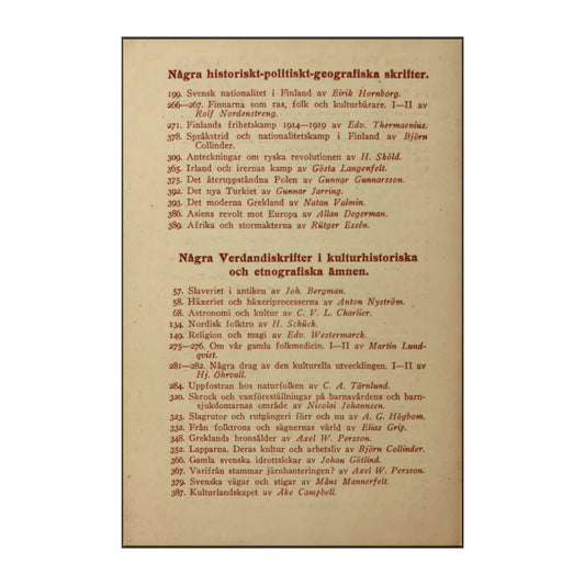 Edvard Thermænius: Sveriges Politiska Historia Efter 1809