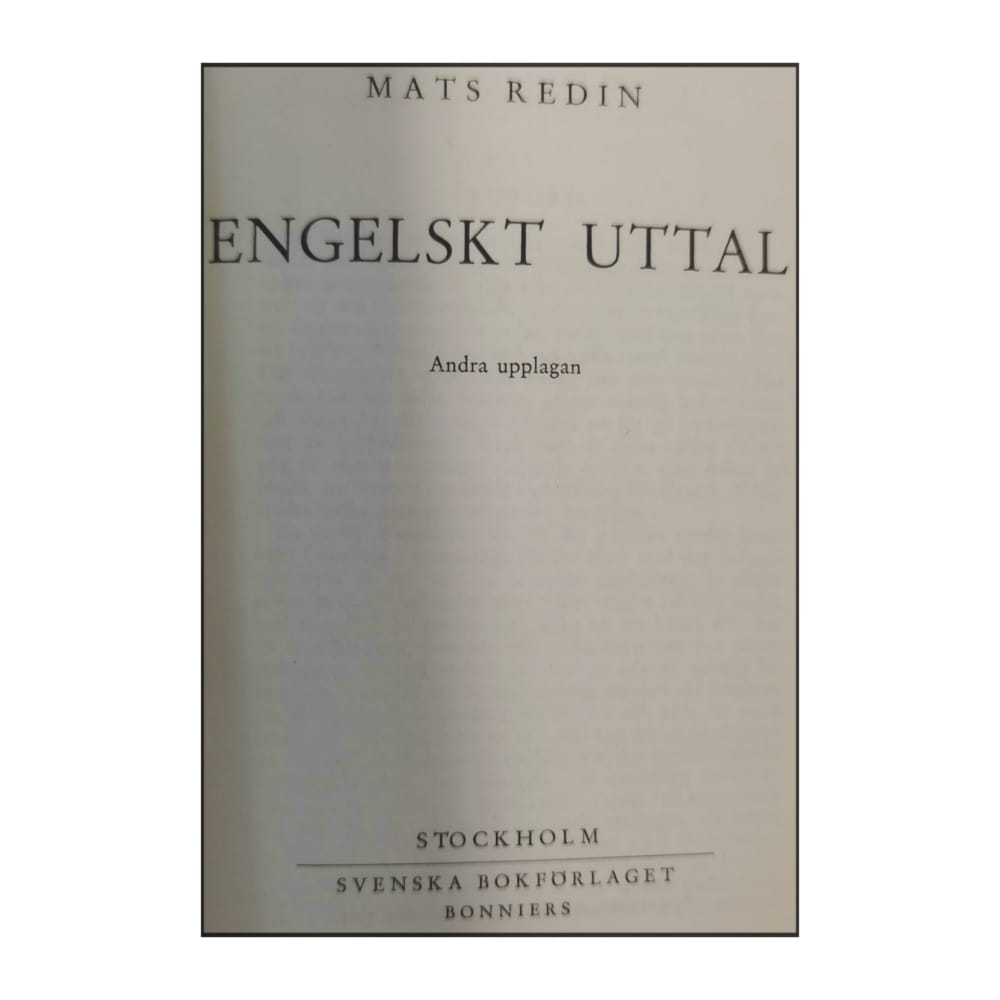 Mats Redin: Engelskt Uttal