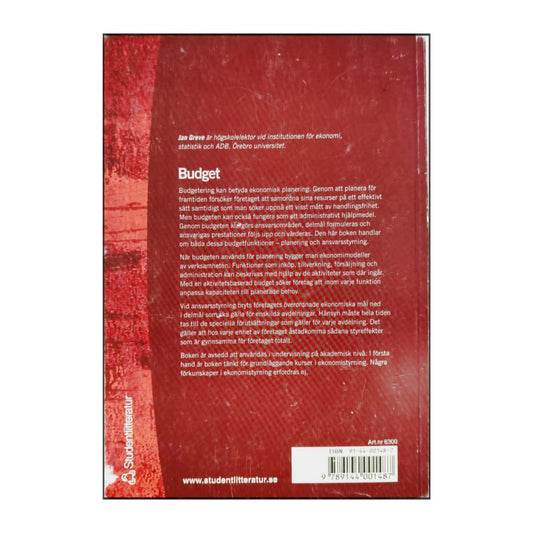 Jan Greve: Budget