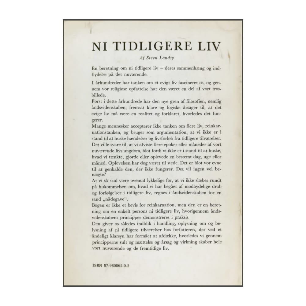 Steen Landsy: Ni Tidligere Liv