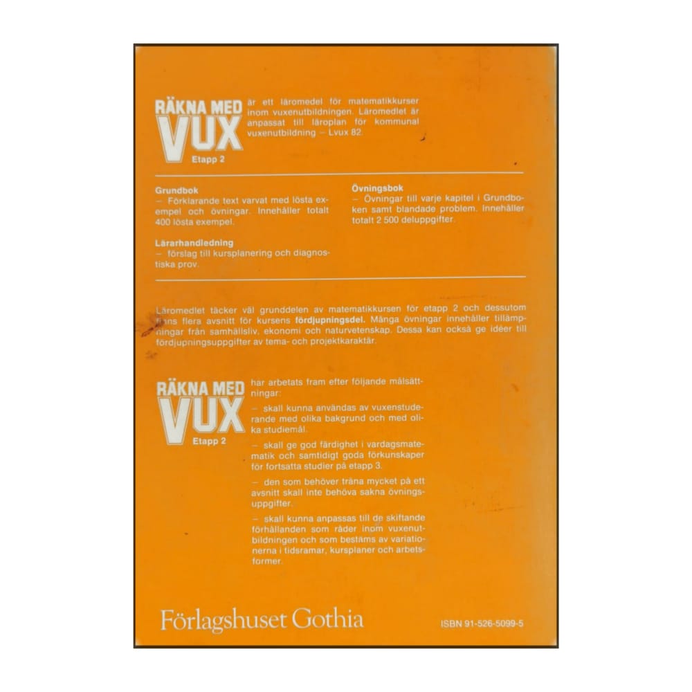 Räkna Med Vux: Grundbok Etapp2