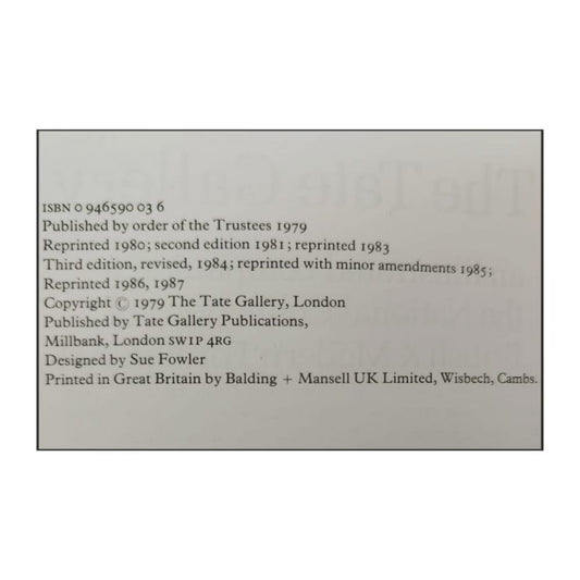 The Tate Gallery: An Illustrated Companion