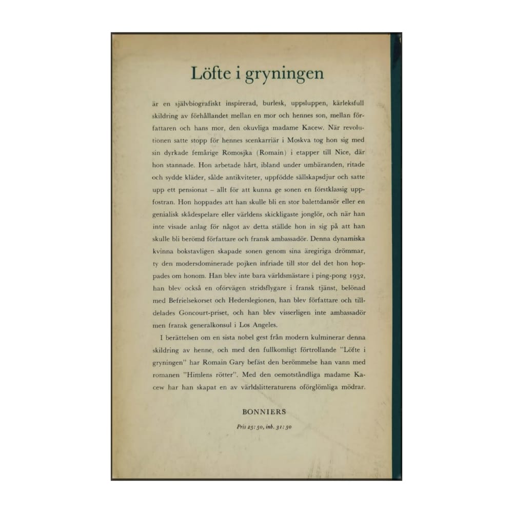 Romain Gary: Löfte I Gryningen