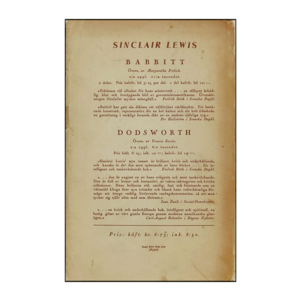 Sinclair Lewis: Vanartiga Föräldrar