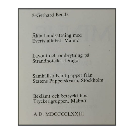 Gerhard Bendz: Minus