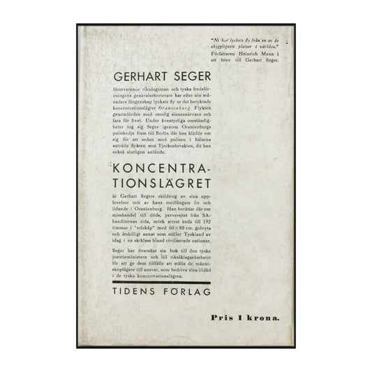 Gerhart Seger: Koncentrationslägret