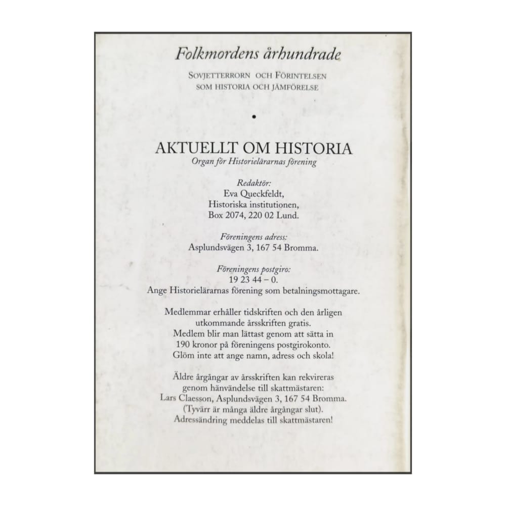 Aktuell Om Historia 2000/2