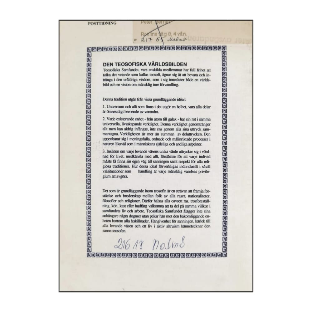 Svensk Teosofisk Tidskrift 1994 Nr 4