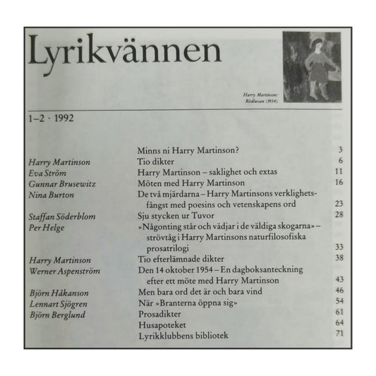 Lyrikklubb 1992 Nr 1-2