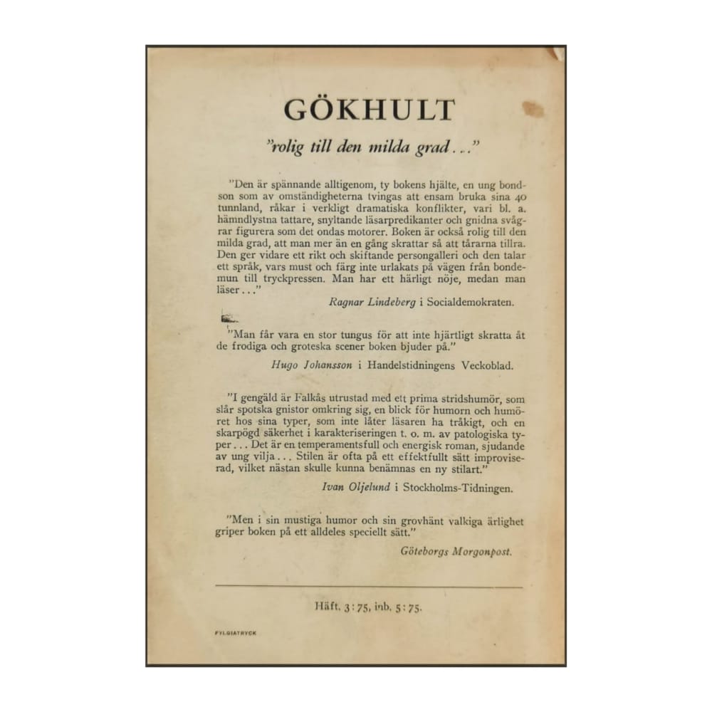 Gunnar Falkås: Gökhult