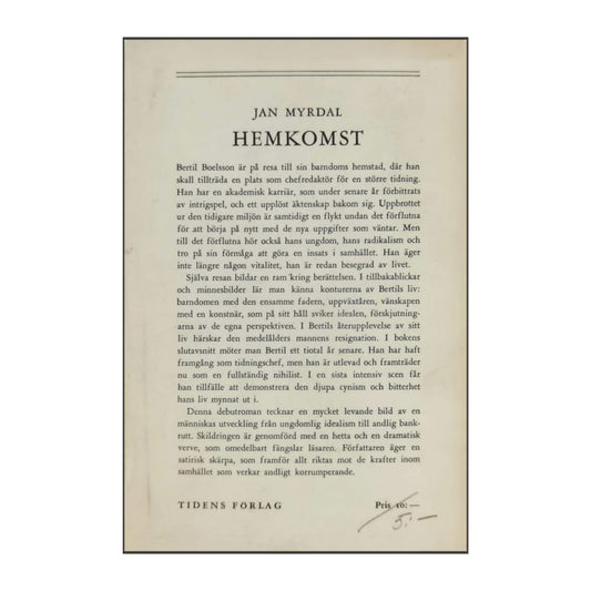 Jan Myrdal: Hemkomst