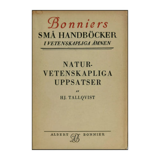 Hj. Tallqvist: Naturvetenskapliga Uppsatser