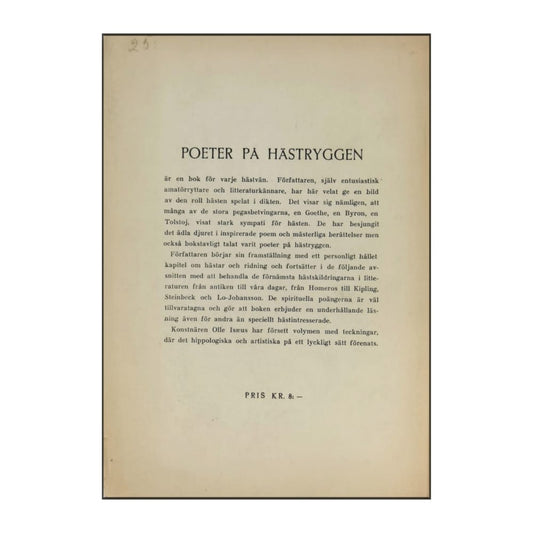 Hugo Kamras: Poeter På Hästryggen
