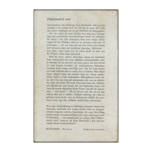 John Sherwood: Diplomatisk Sorti