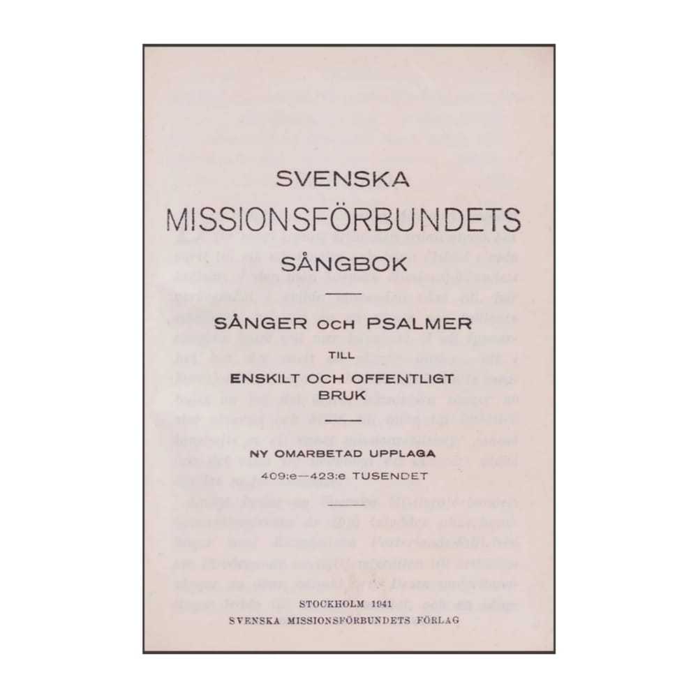 Svenska Missionsförbundets Sångbok