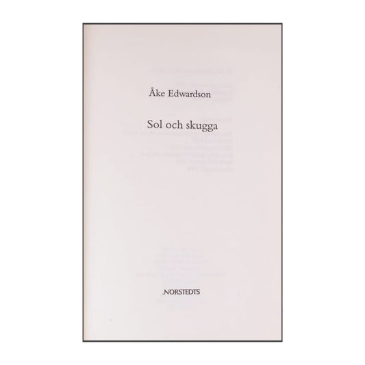 Åke Edwardson: Sol Och Skugga
