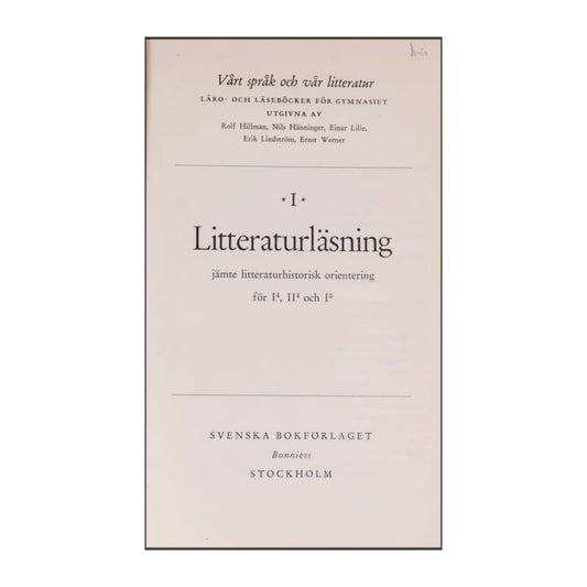 Vårt Språk Och Vår Litteratur 1