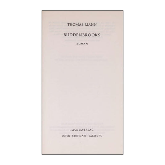 Thomas Mann: Buddenbrooks