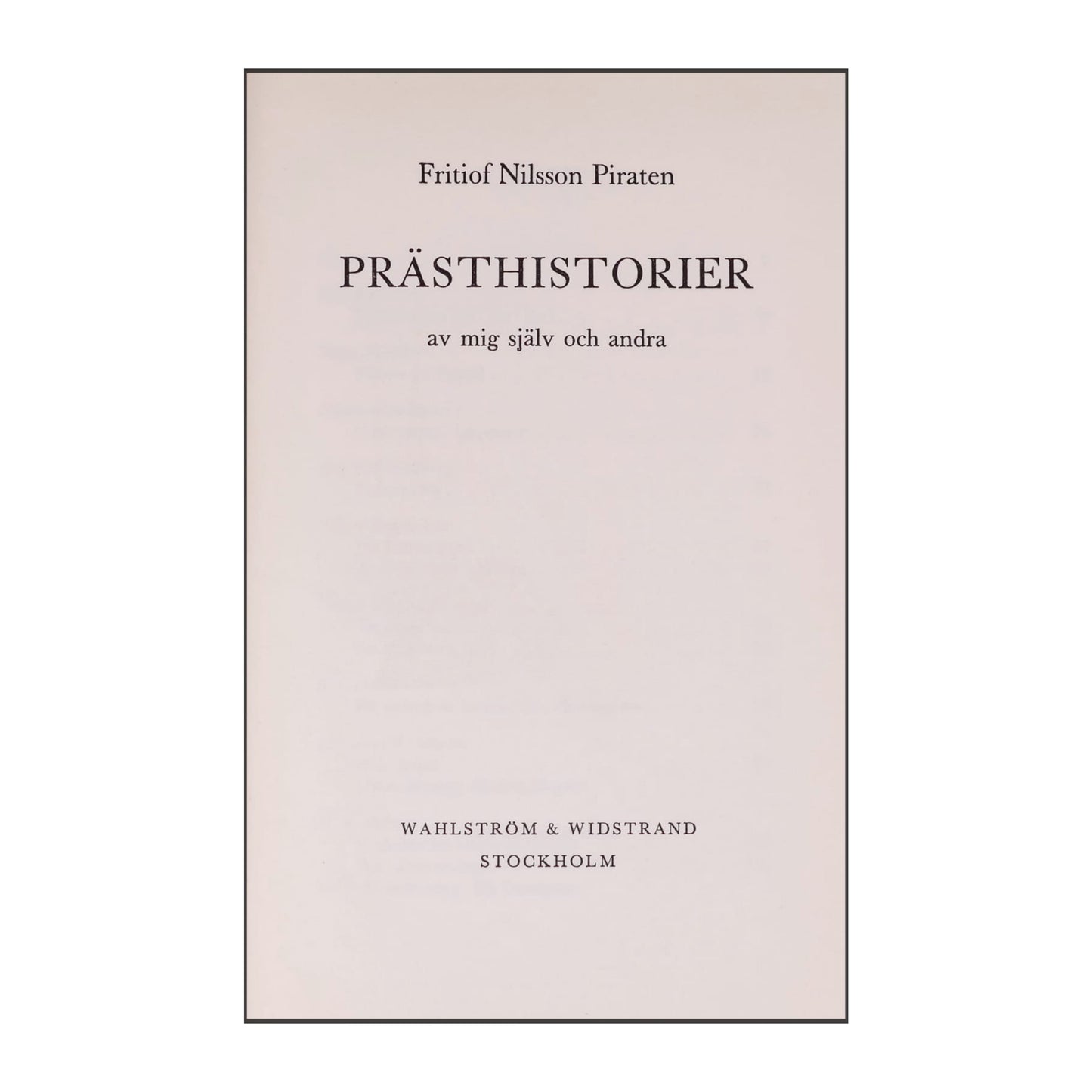 Fritiof Nilsson Piraten: Prästhistorier