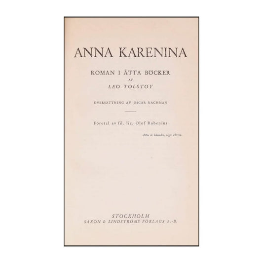 Leo Tolstoy: Anna Karenina