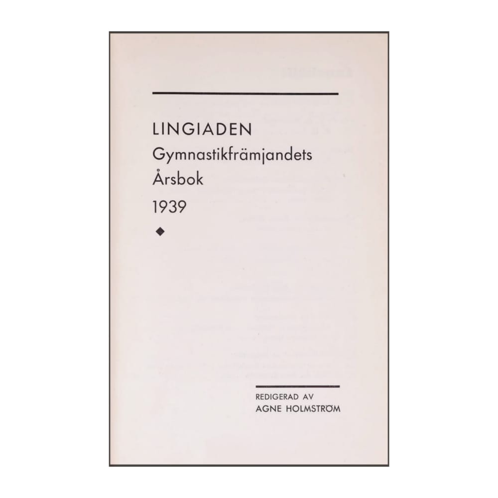 Gymnastikfrämjandets Årsbok 1939 Lingiaden