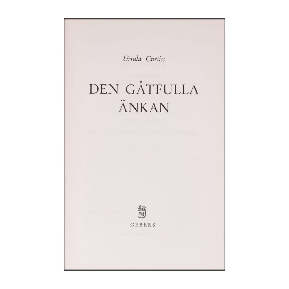 Ursula Curtiss: Den Gåtfulla Änkan