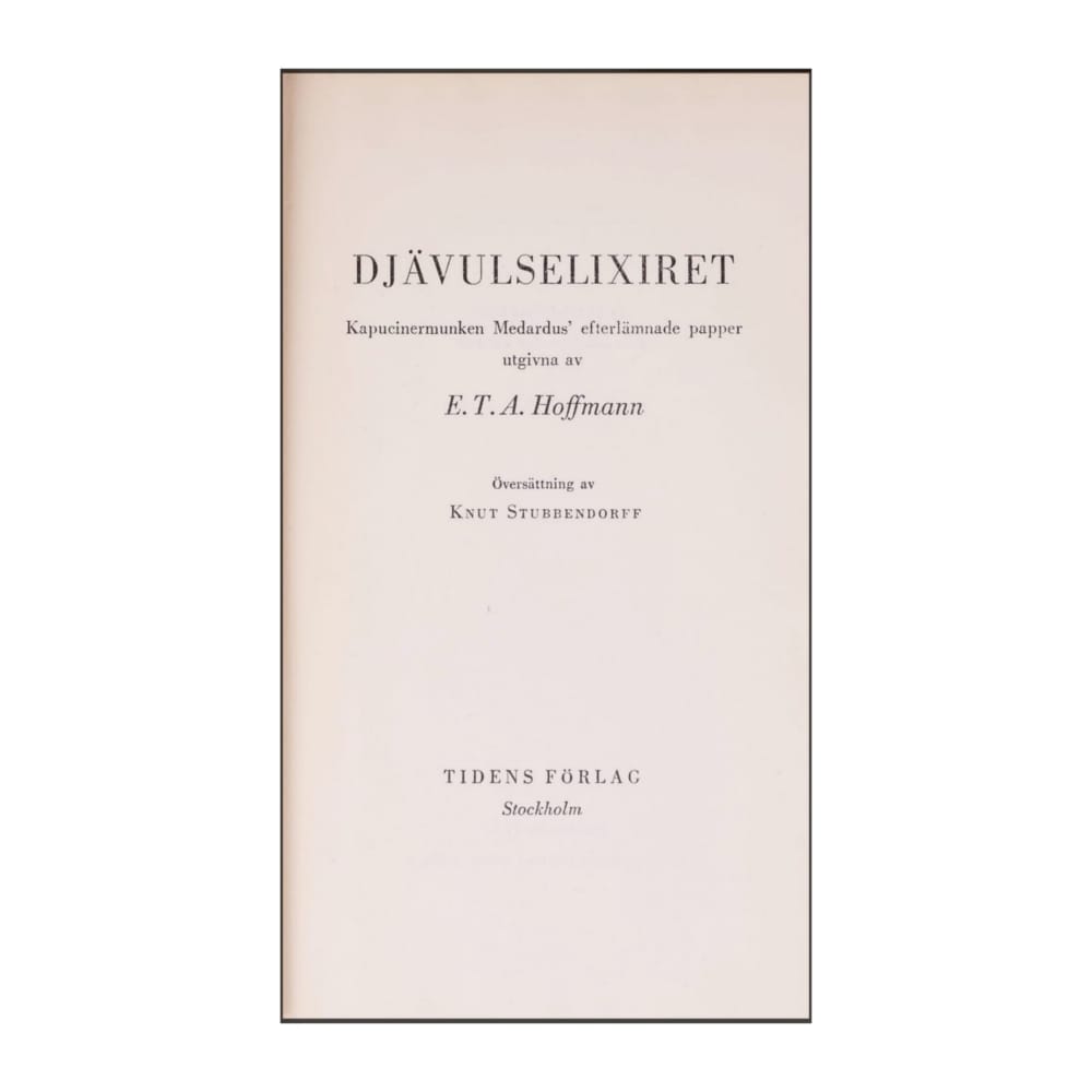 E. T. A. Hoffmann: Djävulselixiret