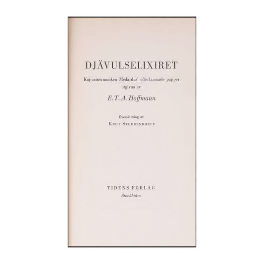 E. T. A. Hoffmann: Djävulselixiret