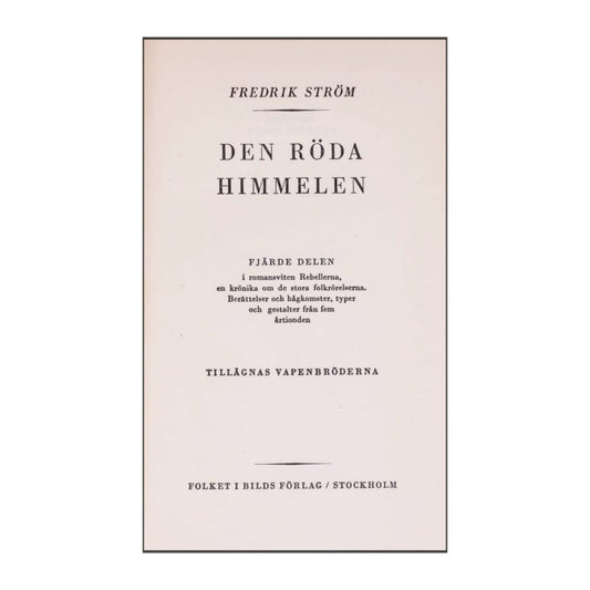 Fredrik Störm: Rebellerna 4: Röda Himmelen