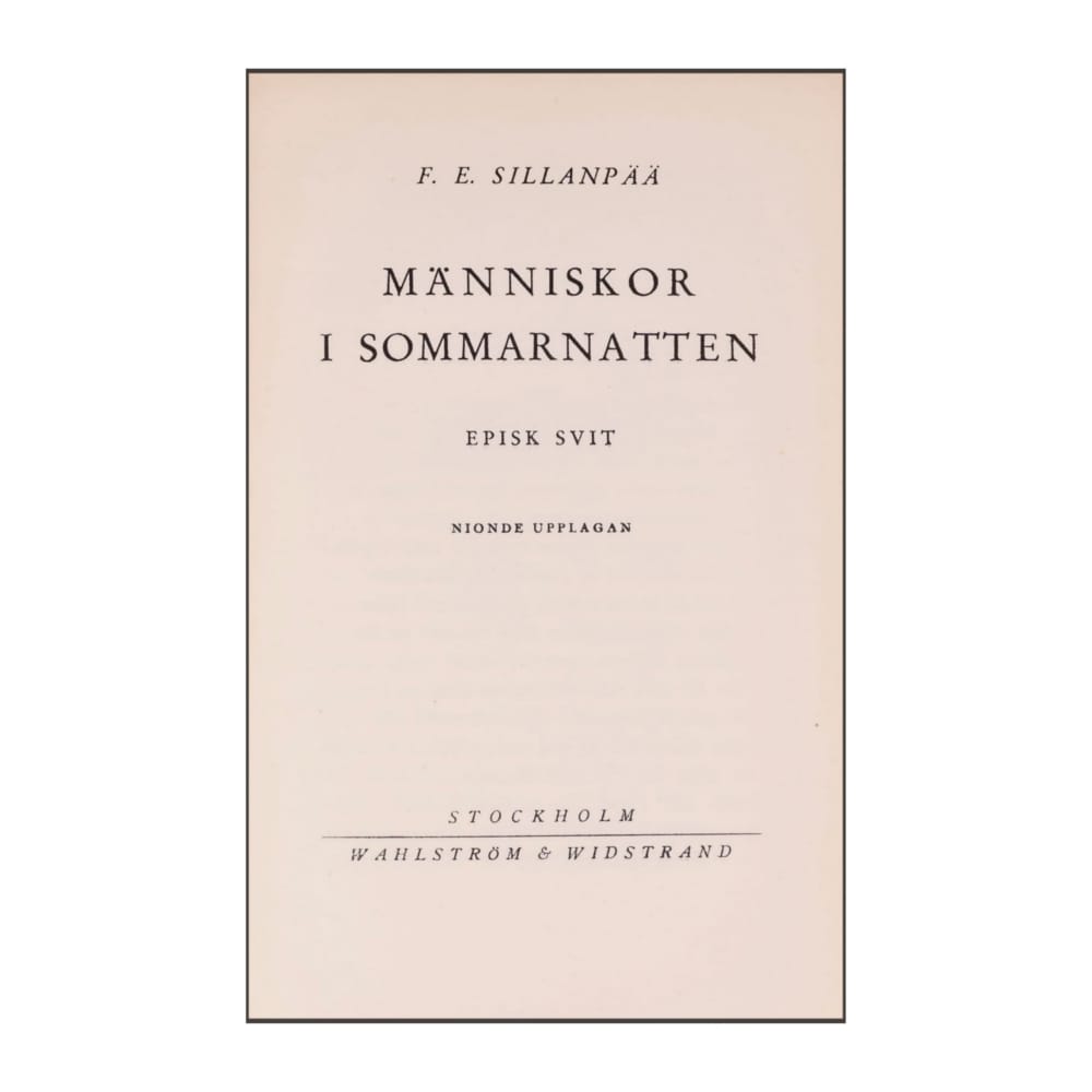 F. E. Sillanpää: Människor I Sommarnatten