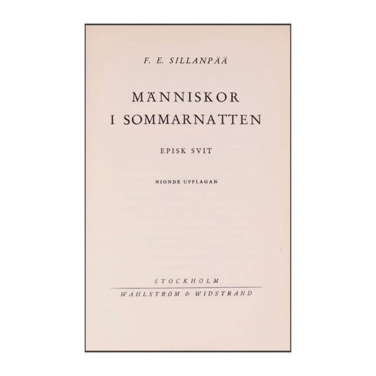 F. E. Sillanpää: Människor I Sommarnatten