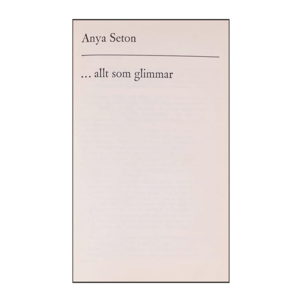 Anya Seton: Allt Som Glimmar