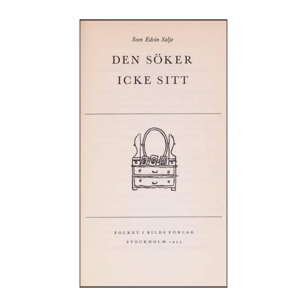 Sven Edvin Salje: Den Söker Icke Sitt
