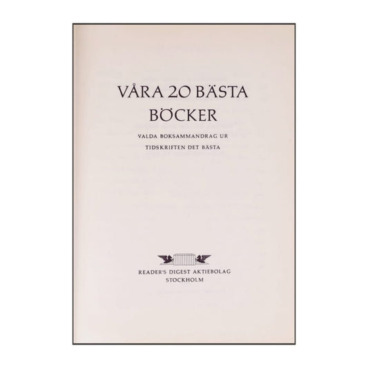 Reader'S Digest Våra 20 Bästa Böcker