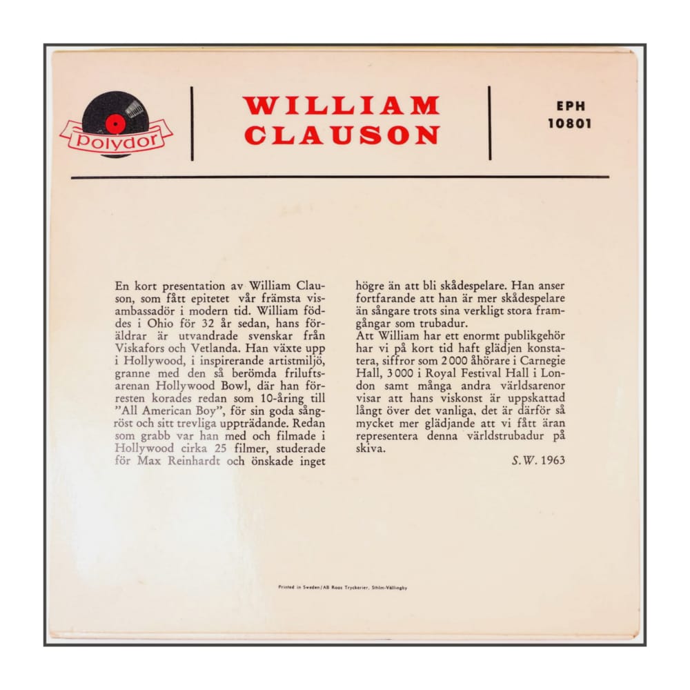 William Clauson: Fritiof Och Carmençita