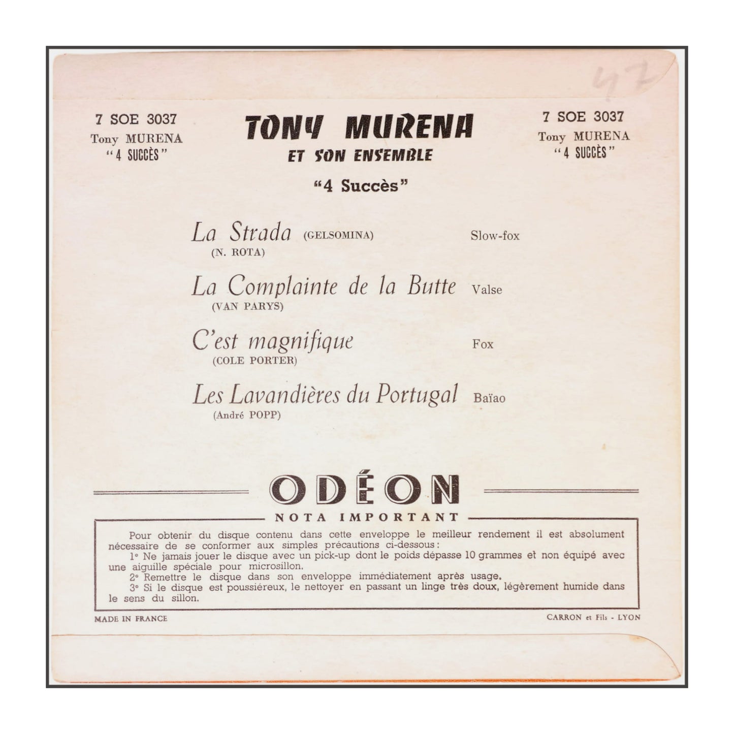 Tony Murena: 4 Succès