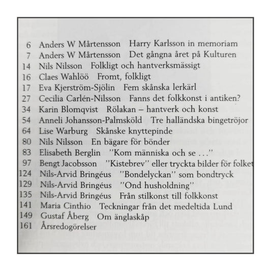 Kulturen 1989 Folkligt Hantverksmässigt