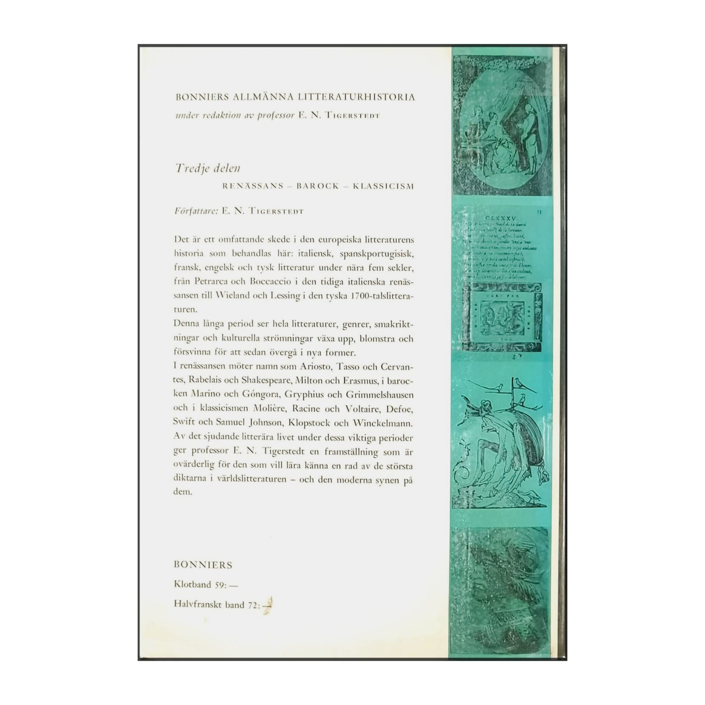 Bonniers Allmänna Litteraturhistoria: Renässans Barock Klassicism